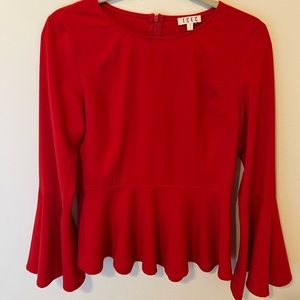 Tcec Red peplum top